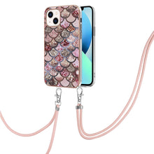 Load image into Gallery viewer, Electroplating Pattern IMD TPU Shockproof Case with Neck Lanyard, For iPhone 16 Pro Max, For iPhone 16 Pro, For iPhone 16 Plus, For iPhone 16, For iPhone 15 Pro Max, For iPhone 15 Pro, For iPhone 15 Plus, For iPhone 15