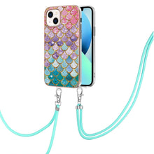 Load image into Gallery viewer, Electroplating Pattern IMD TPU Shockproof Case with Neck Lanyard, For iPhone 16 Pro Max, For iPhone 16 Pro, For iPhone 16 Plus, For iPhone 16, For iPhone 15 Pro Max, For iPhone 15 Pro, For iPhone 15 Plus, For iPhone 15