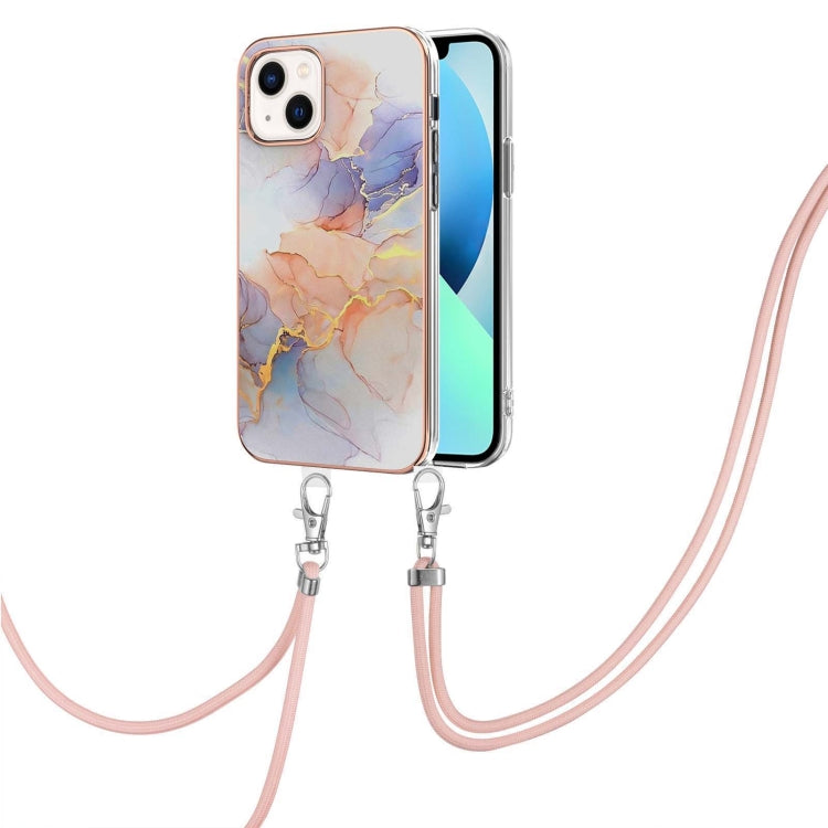 Electroplating Pattern IMD TPU Shockproof Case with Neck Lanyard, For iPhone 16 Pro Max, For iPhone 16 Pro, For iPhone 16 Plus, For iPhone 16, For iPhone 15 Pro Max, For iPhone 15 Pro, For iPhone 15 Plus, For iPhone 15
