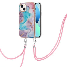 Load image into Gallery viewer, Electroplating Pattern IMD TPU Shockproof Case with Neck Lanyard, For iPhone 16 Pro Max, For iPhone 16 Pro, For iPhone 16 Plus, For iPhone 16, For iPhone 15 Pro Max, For iPhone 15 Pro, For iPhone 15 Plus, For iPhone 15