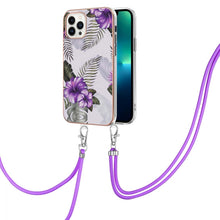 Load image into Gallery viewer, Electroplating Pattern IMD TPU Shockproof Case with Neck Lanyard, For iPhone 16 Pro Max, For iPhone 16 Pro, For iPhone 16 Plus, For iPhone 16, For iPhone 15 Pro Max, For iPhone 15 Pro, For iPhone 15 Plus, For iPhone 15