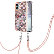 Load image into Gallery viewer, Electroplating Pattern IMD TPU Shockproof Case with Neck Lanyard, For iPhone 16 Pro Max, For iPhone 16 Pro, For iPhone 16 Plus, For iPhone 16, For iPhone 15 Pro Max, For iPhone 15 Pro, For iPhone 15 Plus, For iPhone 15