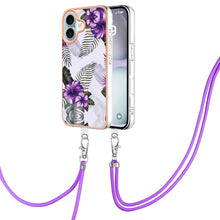 Load image into Gallery viewer, Electroplating Pattern IMD TPU Shockproof Case with Neck Lanyard, For iPhone 16 Pro Max, For iPhone 16 Pro, For iPhone 16 Plus, For iPhone 16, For iPhone 15 Pro Max, For iPhone 15 Pro, For iPhone 15 Plus, For iPhone 15