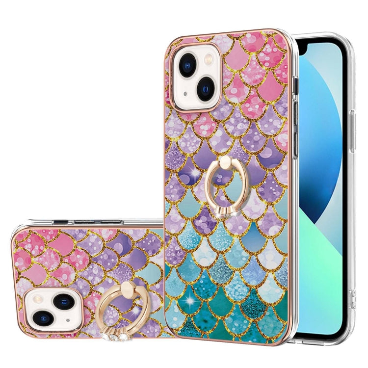 Electroplating Pattern IMD TPU Shockproof Case with Rhinestone Ring Holder, For iPhone 16 Pro Max, For iPhone 16 Pro, For iPhone 16 Plus, For iPhone 16, For iPhone 15 Pro Max, For iPhone 15 Pro, For iPhone 15 Plus, For iPhone 15
