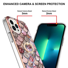 Load image into Gallery viewer, Electroplating Pattern IMD TPU Shockproof Case with Rhinestone Ring Holder, For iPhone 16 Pro Max, For iPhone 16 Pro, For iPhone 16 Plus, For iPhone 16, For iPhone 15 Pro Max, For iPhone 15 Pro, For iPhone 15 Plus, For iPhone 15