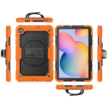 Load image into Gallery viewer, For Samsung Galaxy Tab S6 Lite P610 Shockproof Colorful Silicone + PC Protective Case with Holder &amp; Shoulder Strap &amp; Hand Strap &amp; Pen Slot