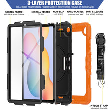 Load image into Gallery viewer, For Samsung Galaxy Tab S6 Lite P610 Shockproof Colorful Silicone + PC Protective Case with Holder &amp; Shoulder Strap &amp; Hand Strap &amp; Pen Slot