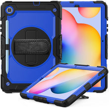 Load image into Gallery viewer, For Samsung Galaxy Tab S6 Lite P610 Shockproof Colorful Silicone + PC Protective Case with Holder &amp; Shoulder Strap &amp; Hand Strap &amp; Pen Slot
