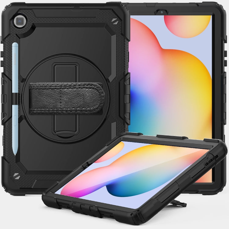 For Samsung Galaxy Tab S6 Lite P610 Shockproof Colorful Silicone + PC Protective Case with Holder & Shoulder Strap & Hand Strap & Pen Slot