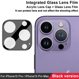 imak High Definition Integrated Glass Lens Film Black Version, For iPhone 15 Pro / 15 Pro Max, For iPhone 15  / 15 Plus