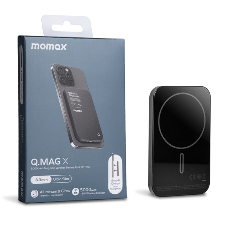 MOMAX Q.MAG X Portable Metal Magnetic Wireless Power Bank
