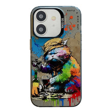 Load image into Gallery viewer, Animal Pattern Oil Painting Series PC + TPU Phone Case, For iPhone 12