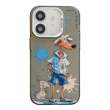 Load image into Gallery viewer, Animal Pattern Oil Painting Series PC + TPU Phone Case, For iPhone 12