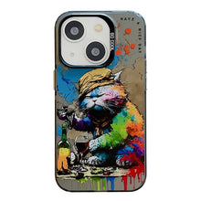 Load image into Gallery viewer, Animal Pattern Oil Painting Series PC + TPU Phone Case, For iPhone 14