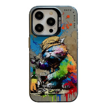 Load image into Gallery viewer, Animal Pattern Oil Painting Series PC + TPU Phone Case, For iPhone 14 Pro Max