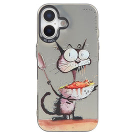 Animal Pattern Oil Painting Series PC + TPU Phone Case, For iPhone 16 Plus