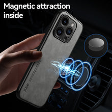 Load image into Gallery viewer, Skin Feel Magnetic Leather Back Phone Case, For iPhone 14, For iPhone 14 Pro, For iPhone 14 Pro Max
