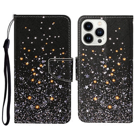 3D Colored Drawing Flip Leather Phone Case, For iPhone 16 Pro Max, For iPhone 16 Pro