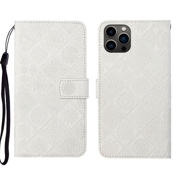 Ethnic Style Embossed Pattern Leather Phone Case, For iPhone 17e / 16e, For iPhone 16 Pro Max, For iPhone 16 Pro, For iPhone 16 Plus, For iPhone 16, For iPhone 15 Pro Max