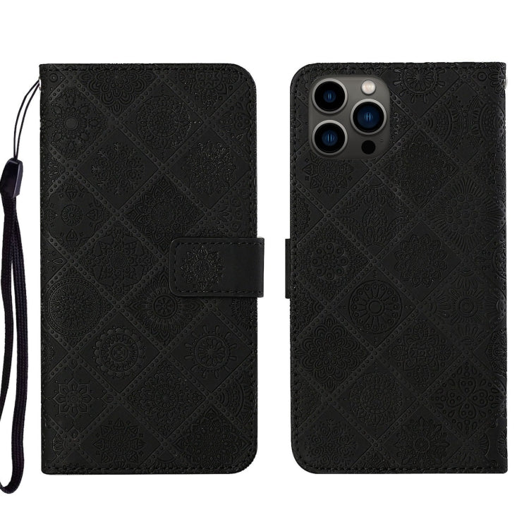 Ethnic Style Embossed Pattern Leather Phone Case, For iPhone 15 Pro, For iPhone 15 Plus, For iPhone 15