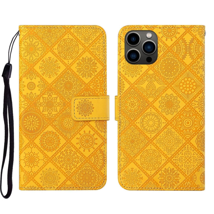 Ethnic Style Embossed Pattern Leather Phone Case, For iPhone 17e / 16e, For iPhone 16 Pro Max, For iPhone 16 Pro, For iPhone 16 Plus, For iPhone 16, For iPhone 15 Pro Max