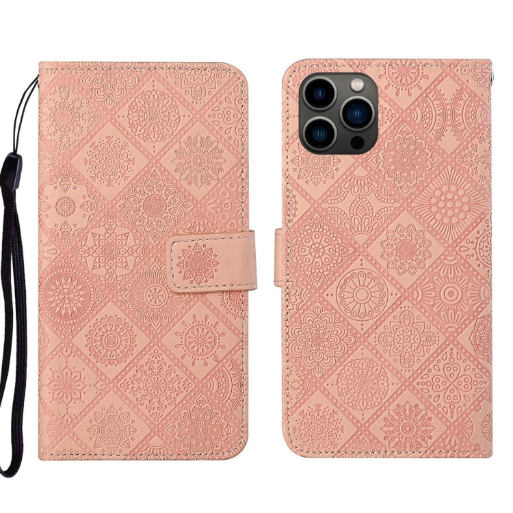 Ethnic Style Embossed Pattern Leather Phone Case, For iPhone 17e / 16e, For iPhone 16 Pro Max, For iPhone 16 Pro, For iPhone 16 Plus, For iPhone 16, For iPhone 15 Pro Max