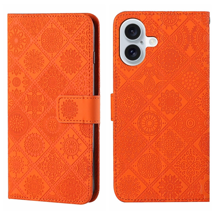 Ethnic Style Embossed Pattern Leather Phone Case, For iPhone 17e / 16e, For iPhone 16 Pro Max, For iPhone 16 Pro, For iPhone 16 Plus, For iPhone 16, For iPhone 15 Pro Max