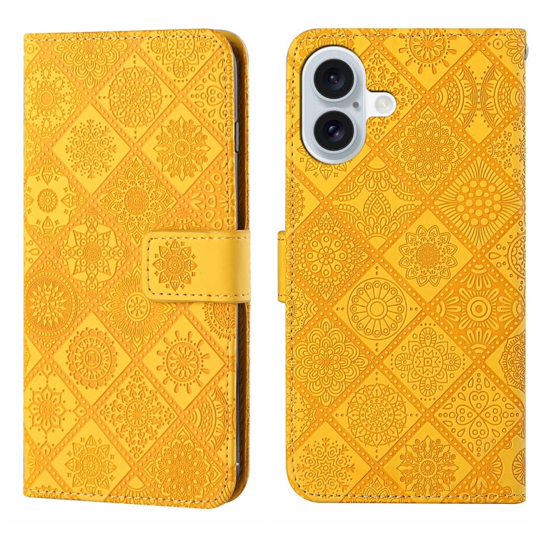 Ethnic Style Embossed Pattern Leather Phone Case, For iPhone 17e / 16e, For iPhone 16 Pro Max, For iPhone 16 Pro, For iPhone 16 Plus, For iPhone 16, For iPhone 15 Pro Max