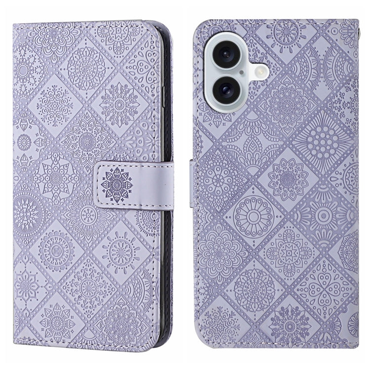Ethnic Style Embossed Pattern Leather Phone Case, For iPhone 17e / 16e, For iPhone 16 Pro Max, For iPhone 16 Pro, For iPhone 16 Plus, For iPhone 16, For iPhone 15 Pro Max