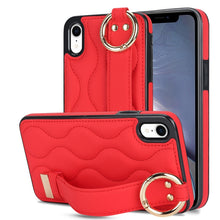 Load image into Gallery viewer, Non-slip Full Coverage Ring PU Phone Case with Wristband, For iPhone XS / X, For iPhone XR, For iPhone XS Max, For iPhone 7 Plus / 8 Plus, For iPhone 7 / 8