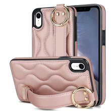 Load image into Gallery viewer, Non-slip Full Coverage Ring PU Phone Case with Wristband, For iPhone XS / X, For iPhone XR, For iPhone XS Max, For iPhone 7 Plus / 8 Plus, For iPhone 7 / 8