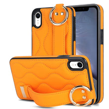Load image into Gallery viewer, Non-slip Full Coverage Ring PU Phone Case with Wristband, For iPhone XS / X, For iPhone XR, For iPhone XS Max, For iPhone 7 Plus / 8 Plus, For iPhone 7 / 8