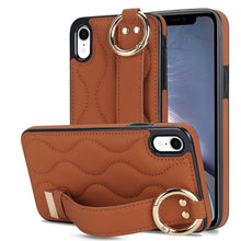Load image into Gallery viewer, Non-slip Full Coverage Ring PU Phone Case with Wristband, For iPhone XS / X, For iPhone XR, For iPhone XS Max, For iPhone 7 Plus / 8 Plus, For iPhone 7 / 8