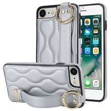 Load image into Gallery viewer, Non-slip Full Coverage Ring PU Phone Case with Wristband, For iPhone XS / X, For iPhone XR, For iPhone XS Max, For iPhone 7 Plus / 8 Plus, For iPhone 7 / 8