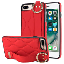 Load image into Gallery viewer, Non-slip Full Coverage Ring PU Phone Case with Wristband, For iPhone XS / X, For iPhone XR, For iPhone XS Max, For iPhone 7 Plus / 8 Plus, For iPhone 7 / 8