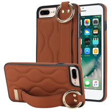 Load image into Gallery viewer, Non-slip Full Coverage Ring PU Phone Case with Wristband, For iPhone XS / X, For iPhone XR, For iPhone XS Max, For iPhone 7 Plus / 8 Plus, For iPhone 7 / 8