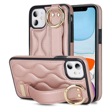 Load image into Gallery viewer, Non-slip Full Coverage Ring PU Phone Case with Wristband, For iPhone 12 Pro / 12, For iPhone 12 Pro Max, For iPhone 12 mini, For iPhone 11 Pro Max, For iPhone 11, For iPhone 11 Pro