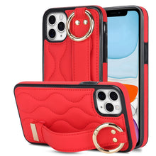 Load image into Gallery viewer, Non-slip Full Coverage Ring PU Phone Case with Wristband, For iPhone 12 Pro / 12, For iPhone 12 Pro Max, For iPhone 12 mini, For iPhone 11 Pro Max, For iPhone 11, For iPhone 11 Pro