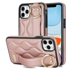 Load image into Gallery viewer, Non-slip Full Coverage Ring PU Phone Case with Wristband, For iPhone 12 Pro / 12, For iPhone 12 Pro Max, For iPhone 12 mini, For iPhone 11 Pro Max, For iPhone 11, For iPhone 11 Pro