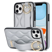 Load image into Gallery viewer, Non-slip Full Coverage Ring PU Phone Case with Wristband, For iPhone 12 Pro / 12, For iPhone 12 Pro Max, For iPhone 12 mini, For iPhone 11 Pro Max, For iPhone 11, For iPhone 11 Pro