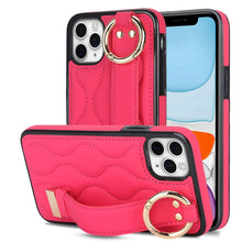 Load image into Gallery viewer, Non-slip Full Coverage Ring PU Phone Case with Wristband, For iPhone 12 Pro / 12, For iPhone 12 Pro Max, For iPhone 12 mini, For iPhone 11 Pro Max, For iPhone 11, For iPhone 11 Pro
