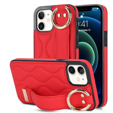 Load image into Gallery viewer, Non-slip Full Coverage Ring PU Phone Case with Wristband, For iPhone 12 Pro / 12, For iPhone 12 Pro Max, For iPhone 12 mini, For iPhone 11 Pro Max, For iPhone 11, For iPhone 11 Pro