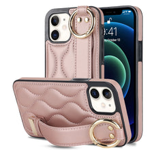 Load image into Gallery viewer, Non-slip Full Coverage Ring PU Phone Case with Wristband, For iPhone 12 Pro / 12, For iPhone 12 Pro Max, For iPhone 12 mini, For iPhone 11 Pro Max, For iPhone 11, For iPhone 11 Pro