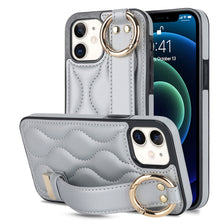 Load image into Gallery viewer, Non-slip Full Coverage Ring PU Phone Case with Wristband, For iPhone 12 Pro / 12, For iPhone 12 Pro Max, For iPhone 12 mini, For iPhone 11 Pro Max, For iPhone 11, For iPhone 11 Pro