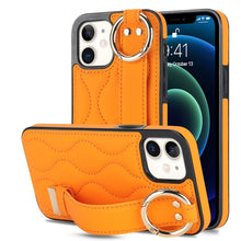 Load image into Gallery viewer, Non-slip Full Coverage Ring PU Phone Case with Wristband, For iPhone 12 Pro / 12, For iPhone 12 Pro Max, For iPhone 12 mini, For iPhone 11 Pro Max, For iPhone 11, For iPhone 11 Pro