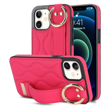 Load image into Gallery viewer, Non-slip Full Coverage Ring PU Phone Case with Wristband, For iPhone 12 Pro / 12, For iPhone 12 Pro Max, For iPhone 12 mini, For iPhone 11 Pro Max, For iPhone 11, For iPhone 11 Pro