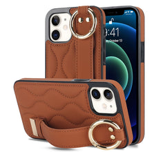 Load image into Gallery viewer, Non-slip Full Coverage Ring PU Phone Case with Wristband, For iPhone 12 Pro / 12, For iPhone 12 Pro Max, For iPhone 12 mini, For iPhone 11 Pro Max, For iPhone 11, For iPhone 11 Pro