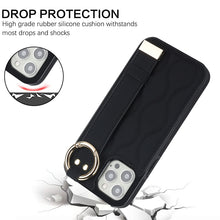 Load image into Gallery viewer, Non-slip Full Coverage Ring PU Phone Case with Wristband, For iPhone 12 Pro / 12, For iPhone 12 Pro Max, For iPhone 12 mini, For iPhone 11 Pro Max, For iPhone 11, For iPhone 11 Pro