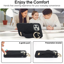 Load image into Gallery viewer, Non-slip Full Coverage Ring PU Phone Case with Wristband, For iPhone 12 Pro / 12, For iPhone 12 Pro Max, For iPhone 12 mini, For iPhone 11 Pro Max, For iPhone 11, For iPhone 11 Pro
