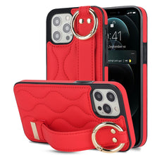 Load image into Gallery viewer, Non-slip Full Coverage Ring PU Phone Case with Wristband, For iPhone 12 Pro / 12, For iPhone 12 Pro Max, For iPhone 12 mini, For iPhone 11 Pro Max, For iPhone 11, For iPhone 11 Pro